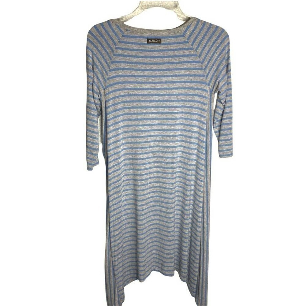 Matilda Jane Her Majesty T-Shirt Tunic Dress Asymmetrical Stripes‎ size Small - Picture 5 of 12